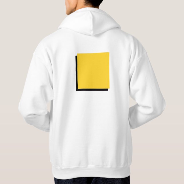 Classic Bauhaus Art Gult Square Hoodie (Baksida)