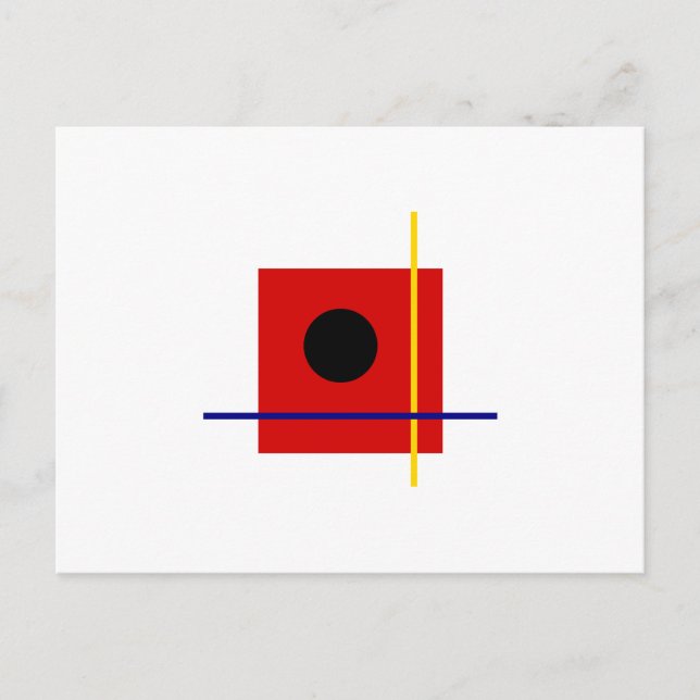 Classic Bauhaus Art Red Geometric Composition Vykort (Framsida)