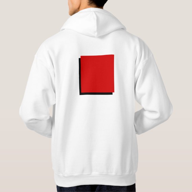 Classic Bauhaus Art Red Square Hoodie (Baksida)