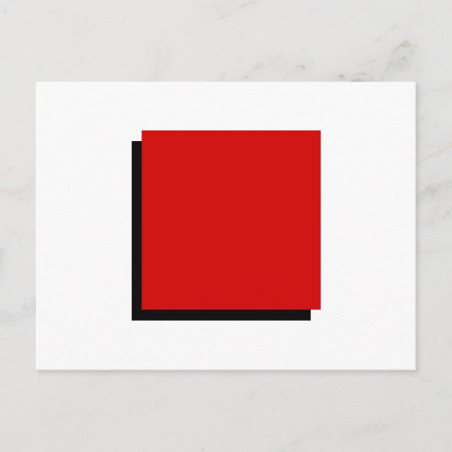 Classic Bauhaus Geometric Art Red Square Vykort (Framsida)