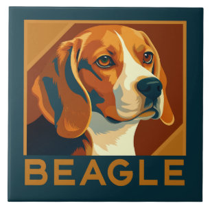 Classic Beagle Porträtt Retro Stil Kakelplatta