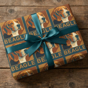 Classic Beagle Porträtt Retro Stil Presentpapper