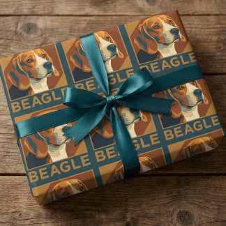 Classic Beagle Porträtt Retro Stil Presentpapper