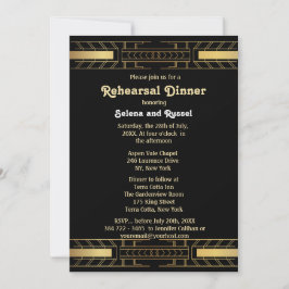 Classic Beauty Art Deco Rehearsal Dinner Inbjudningar