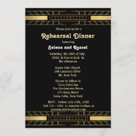 Classic Beauty Art Deco Rehearsal Dinner Inbjudningar
