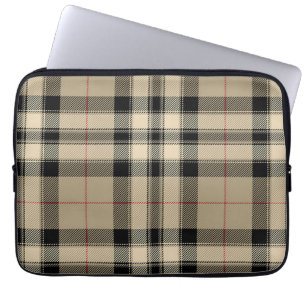 Classic Beige and Black Play Electronics Bag Laptop Fodral