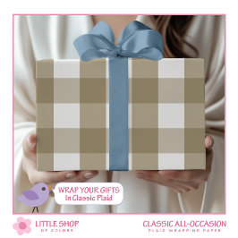 Classic Beige Buffalo Check Presentpapper