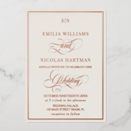 Classic Beige & Guld Monogram Bröllop