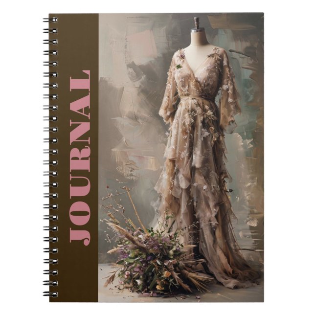 Classic Beige Little Black Dress LBD Vintage Anteckningsbok (Framsidan)