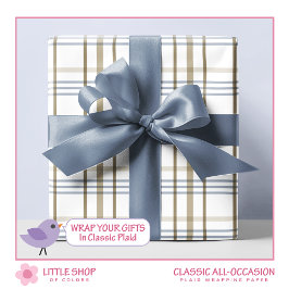 Classic Beige och Blue Play Mönster Presentpapper