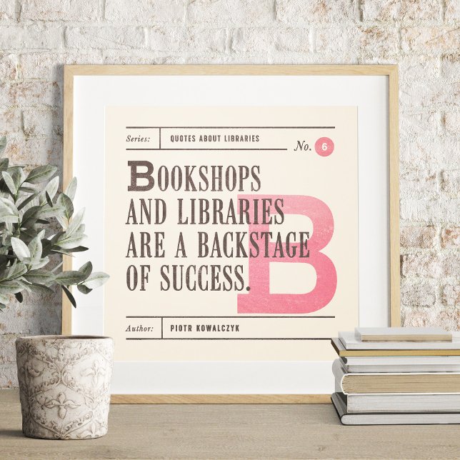 Classic Bibliotek citat av Piotr Kowalczyk Poster (Skapare uppladdad)