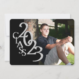 Classic Black 2023 Photo Studenten-inbjudan Inbjudningar