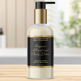 Classic Black and Gold Foil Cosmetics Bottle Label Rektangulärt Klistermärke