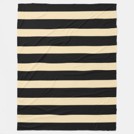 Classic Black and Golden Blonde Vertical Striped Fleecefilt