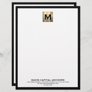 Classic Black and Guld Business Letterhead Brevhuvud