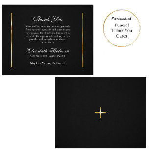 Classic Black and Guld ortodox Funeral Tack Kort