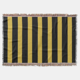 Classic Black and Metallic Gold Vertical Striped Filt