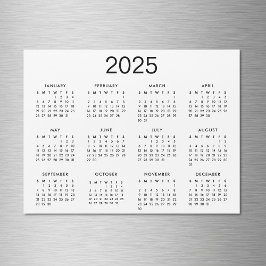 Classic Black and White 2025 Calendar