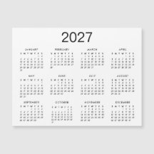 Classic Black and White 2025 Calendar