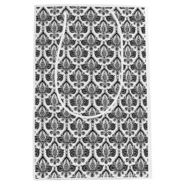 Classic Black and White Damask Textile Pattern
