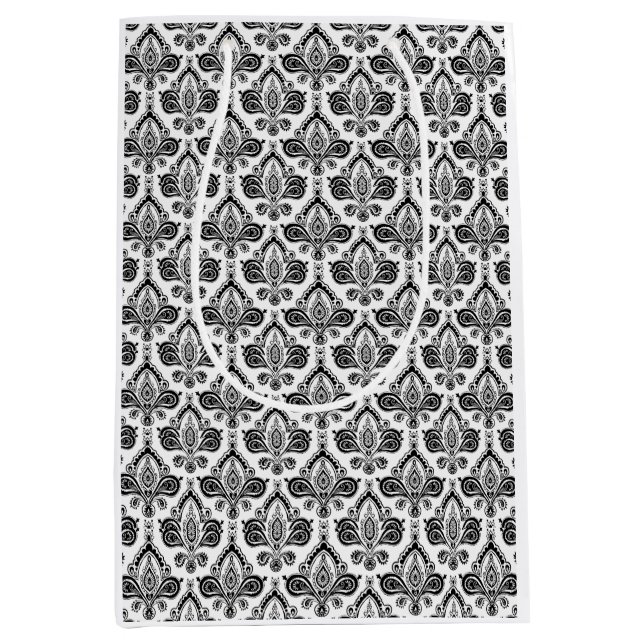 Classic Black and White Damask Textile Pattern (Framsidan)