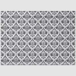Classic Black and White Damask Textile Pattern