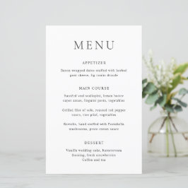 Classic Black and White Elegant bröllop Menu