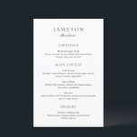 Classic Black and White Elegant bröllop Menu<br><div class="desc">Elegant bröllop-menyn med en enkel och klassisk design med din händelseinformation i det traditionella serif- och elegant-skriptet typsnitt. Använda mallen som ska läggas till för varje gäst namn.</div>