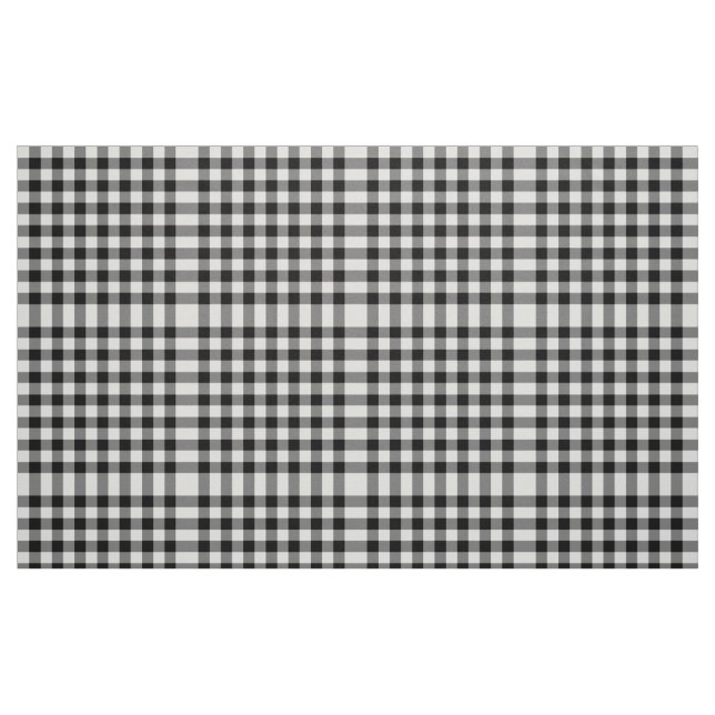 Classic Black and White Gingham Block Mönster Tyg (Fat Quarter)