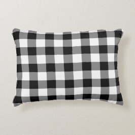 Classic Black and White Gingham Mönster Pillow Prydnadskudde