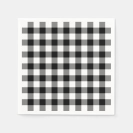 Classic Black and White Gingham Play Mönster Pappersservett