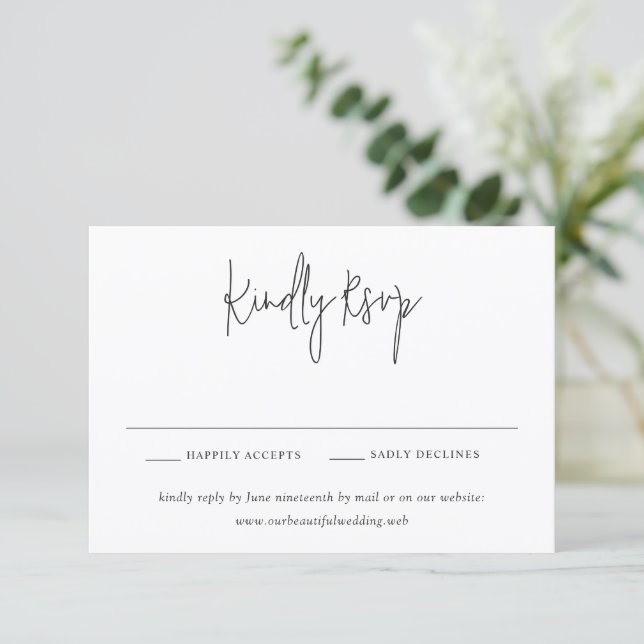 Classic Black and White Modern Wedding OSA Kort (Stående Fram)