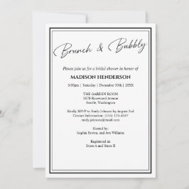 Classic Black and White Möhippa Brunch Inbjudningar