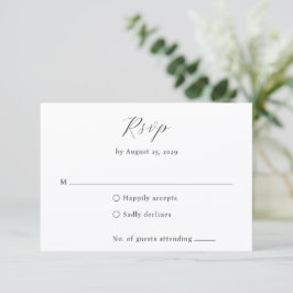 Classic Black and White Monogram Elegant Wedding OSA Kort