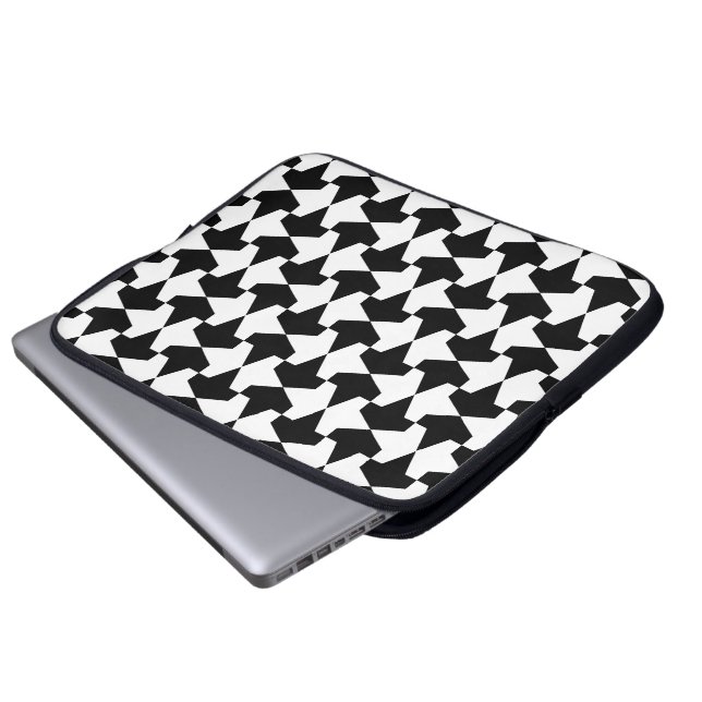 Classic Black and White Muslim Mamluks Mönster Laptop Sleeve (Framre botten)