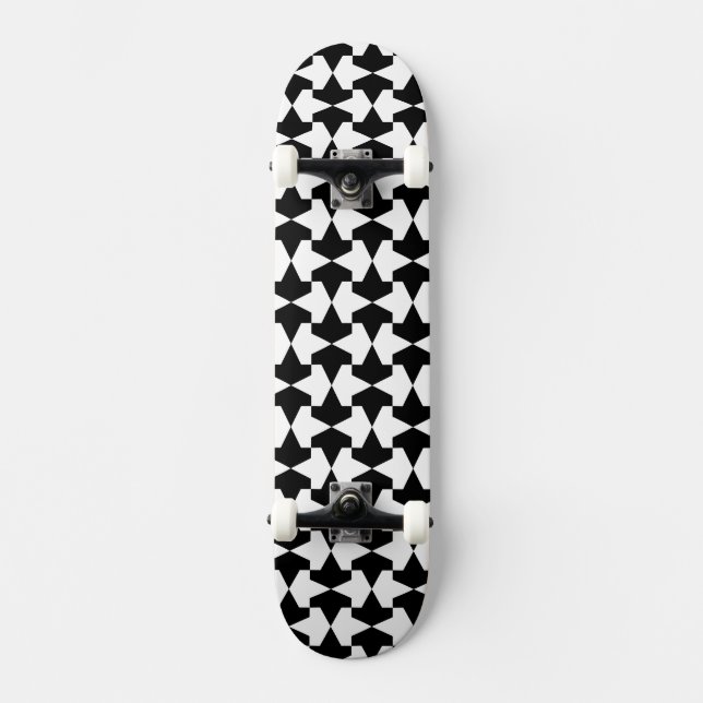 Classic Black and White Muslim Mamluks Mönster Skateboard Bräda 19,5 Cm (Framsida)