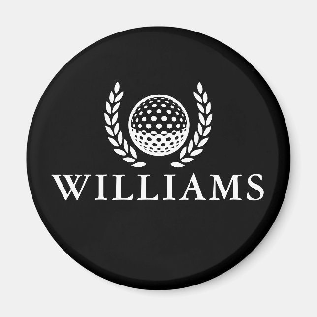 Classic Black And White Personalized Name Monogram Magnet (Framsidan)