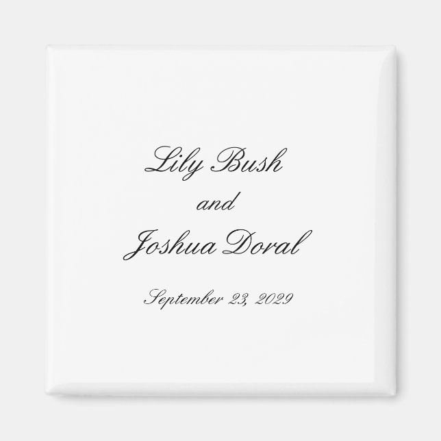 Classic Black and White Timeless Wedding Magnet (Framsidan)