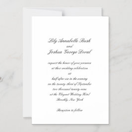 Classic Black and White Timeless Wedding Magnetisk Inbjudningskort