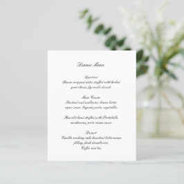 Classic Black and White Timeless Wedding Menu