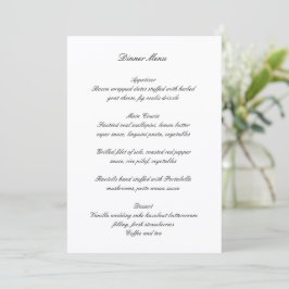 Classic Black and White Timeless Wedding Meny