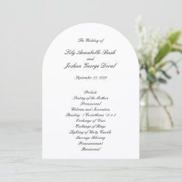 Classic Black and White Timeless Wedding Program