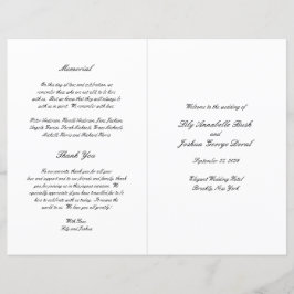 Classic Black and White Timeless Wedding Program
