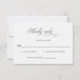 Classic Black and White Wedding RSVP card OSA Kort