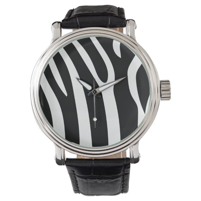 Classic Black and White Zebra Stripes Print Armbandsur (Framsida)