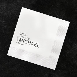 Classic Black Calligraphy Formal Wedding Pappersservett