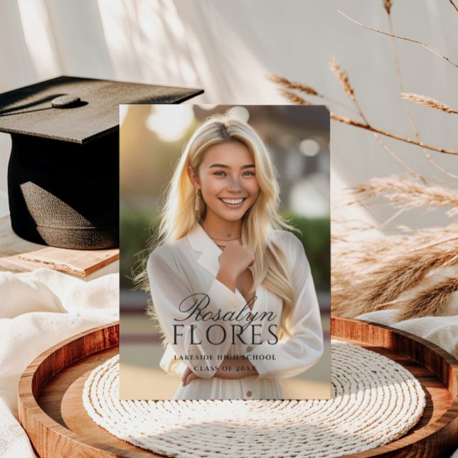 Classic Black Calligraphy Studenten Inbjudningar (Skapare uppladdad)