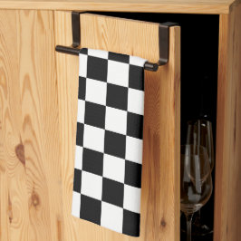 Classic black checkerboard kökshandduk