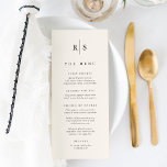 Classic Black & Ecru Monogram Bröllop Meny<br><div class="desc">information om din bröllopsmottagningsmeny i elegant stil med de här monogramsmenykorten bröllop i varm elfenbenstorn med initialer i traditionell serif-svart text,  som är märkt med en tunn lodrät. Anpassa huvud- och menyobjekt ordnade efter kurs.</div>