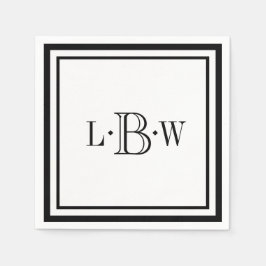 Classic Black Gräns Monogrammed Pappersservett